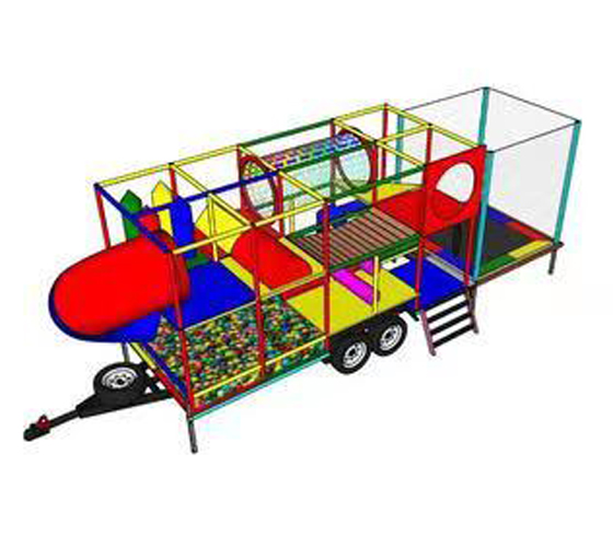 Movable playground with trailer